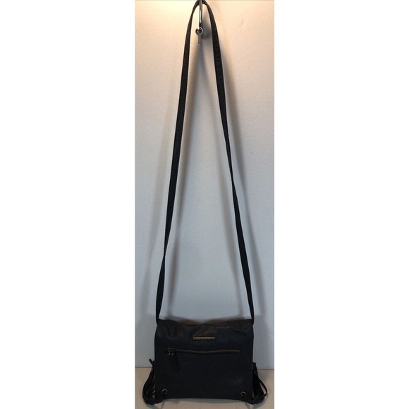 Roxy Vegan Leather Small Black Crossbody Purse Handbag With Fringe - Picture 3 of 9